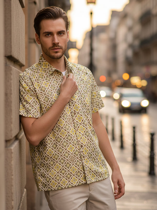 HADID SHIRT SHORT SLEEVE (MUSTARD)